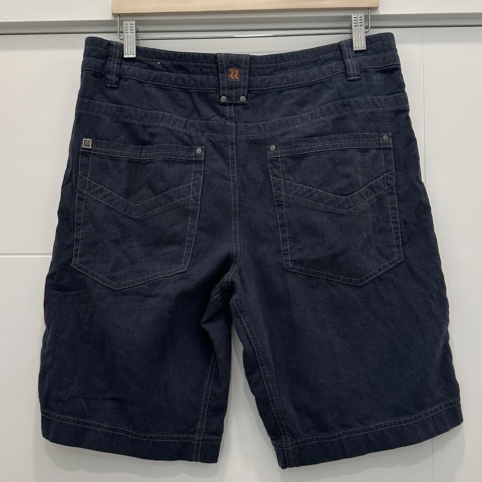 Royal Robbins Shorts Mens Size 32 Flat Front Hiking Hemp 10” Inseam Blue Gray - Image 2 of 4