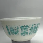 Pyrex 402 Mixing Bowl 1.5 Qt Amish Butterprint Vintage Teal Ovenware MCM 7"