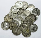 LOT OF 28 MIXED DATE PRE-1965 SILVER WASHINGTON QUARTERS! $7 FV! WOW! NR #G3285