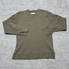 Everlane Sweatshirt Womens Large Green Thermal Waffle Knit Crewneck Pullover