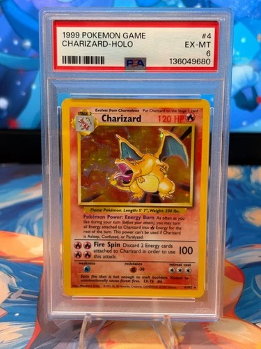 New Cert! PSA 6 Charizard 004/102 Base Set Holo Pokemon Card