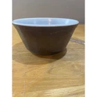 Vtg Hazel Atlas Brown Milk Glass Scalloped Mixing Bowl Mid Century Modern 6 Inch