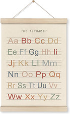 Alphabet Poster Hanger Frame, Nursery Wall Decor, Boho ABC Poster Wall Art with