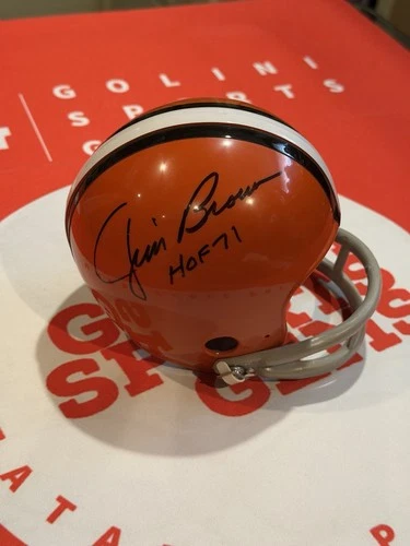 Jim Brown Autographed HOF 71 Mini Helmet Tristar Hologram