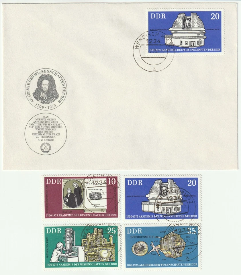 DDR-Briefmarken und FDC: „*Akad. d. Wissenschaften*“, 1975, Mi.2061-64#272 - Bild 1 von 1