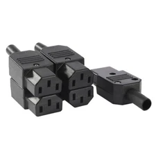 5pcs AC250V 10A Female 3P Panel Mount IEC320 C13 Power Socket Adapter Connector