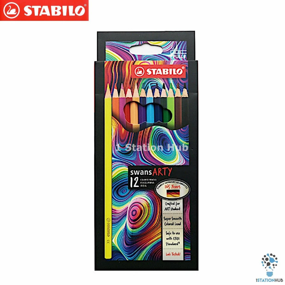 Stabilo Swans Arty Colour Pencils | Arts Craft Students Color Pencil | Hexagonal - Image 2 of 4