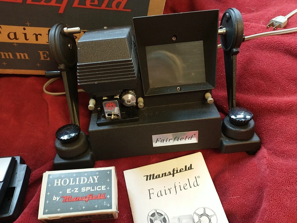 Vtg Mansfield "Fairfield" model 650 8mm Movie Film Reviewer/Editor w Instruction - Image 2 of 4