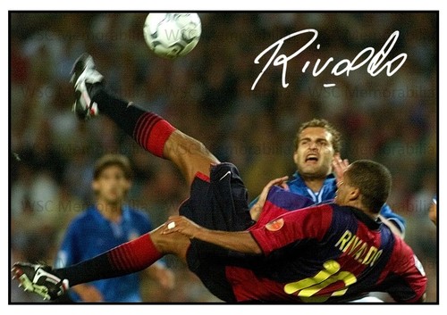11411. Rivaldo Signed Pictures (A4 Prints) Barcelona AC Milan Brazil etc.