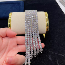 2-6.5mm VVS1 D Moissanite Tennis Bracelet Solid 925 Silver Passes Tester 