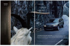 2001 VOLVO Cross Country Vintage Original 2 page Print AD Station Wagon goat FR