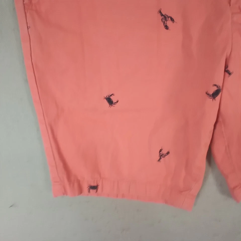 Nautica Shorts men's 36 x 9 pink slim fit cotton Critter Crab Lobster - Image 4 of 4