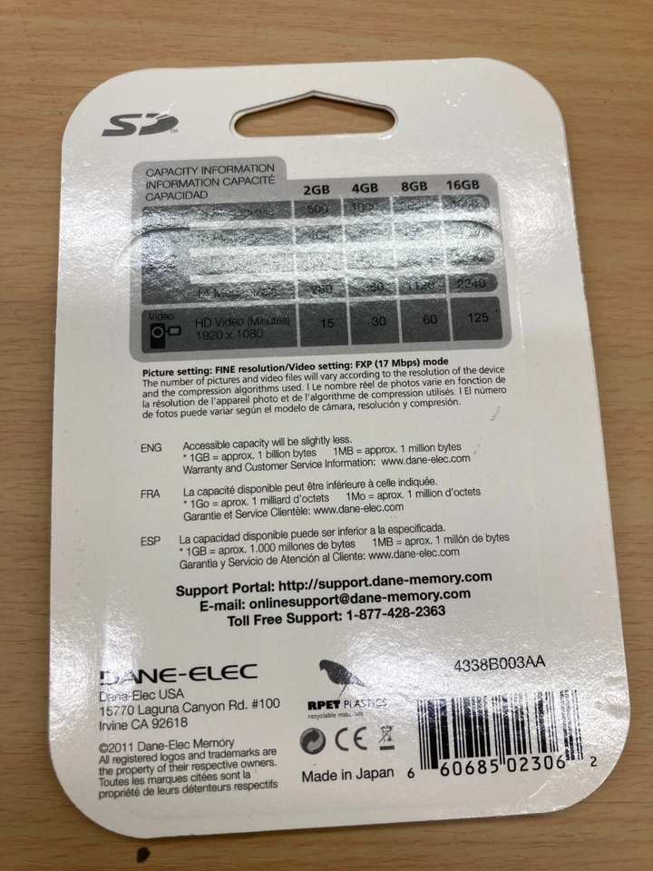 Dane-elec 2GB standard SD SECURE DIGITAL MEMORY CARD for NIKON/CANON - Image 2 of 2