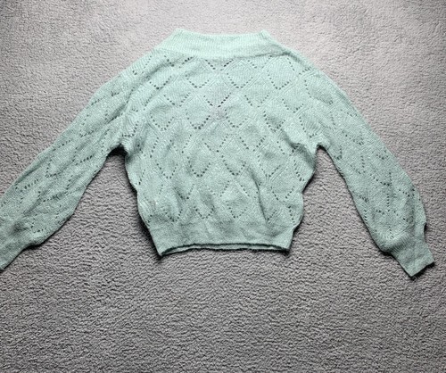 Openwork Knit Sweater Pastel Green - Women - Xs - Mango