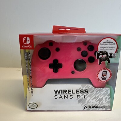 PDP Faceoff Wireless Deluxe Controller For Nintendo Switch Pink Brand New  Sealed 708056067236|
