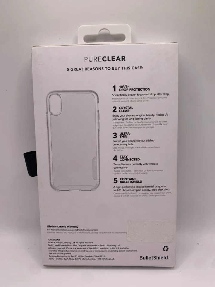 iPhone XR Tech21 Pure Clear Non-Slip Impact Case - Image 3 of 3