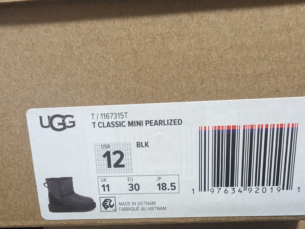 UGG Australia Toddler Classic Mini Pearlized Boots Size 12 NEW NIB