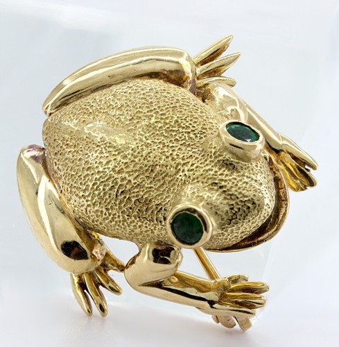 Spilla rana Tiffany & Co., smeraldo, oro giallo 18 carati - Foto 8 di 12