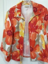 Alfred Dunner Women  s Size 14 Multi-Color Open Front Blazer