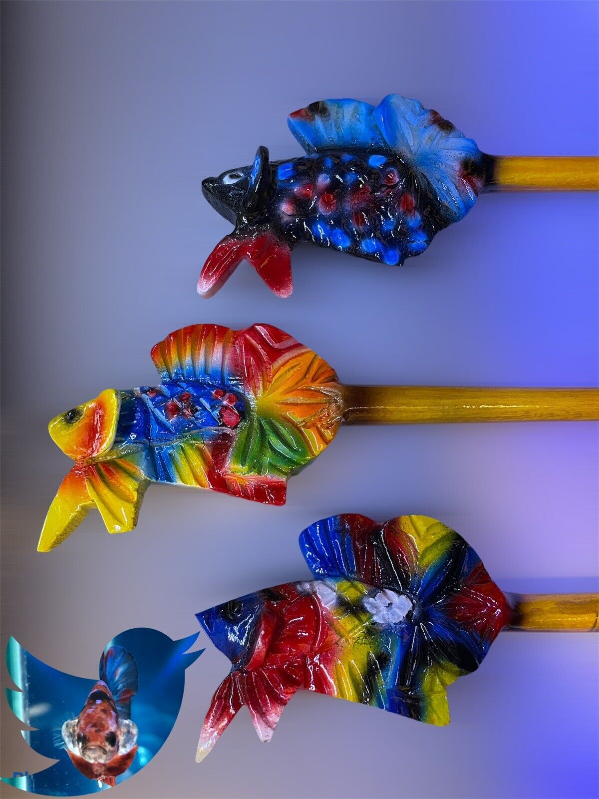 Fish Accessories - 3D Betta Koi Stick For Training | Betta Flair Stick