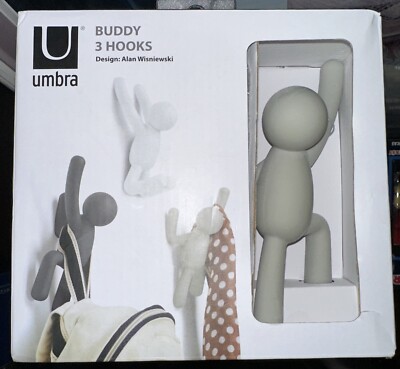 Umbra Buddy 3 Hooks (Set of 3) Unique Wall Hooks New