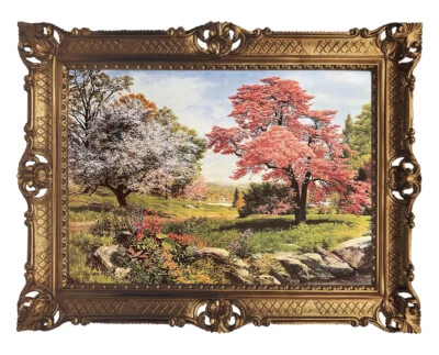 Wunderschönes Gemälde 90x70 cm Künstler P. Rowlands Bilder Barock Rahmen Antik - Bild 1 von 4