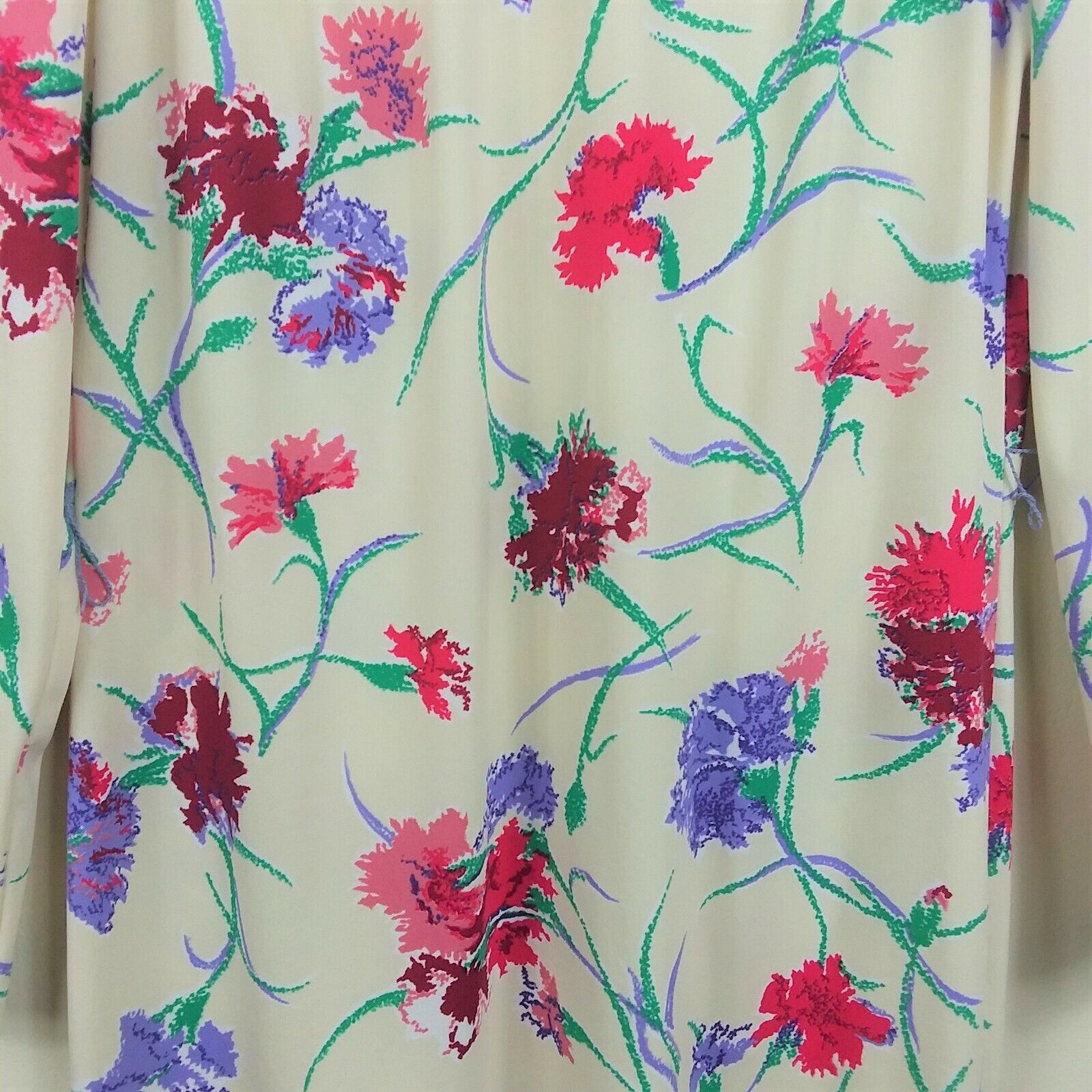 Vtg 70's Leslie Fay Original Floral Dress Cream B… - image 7
