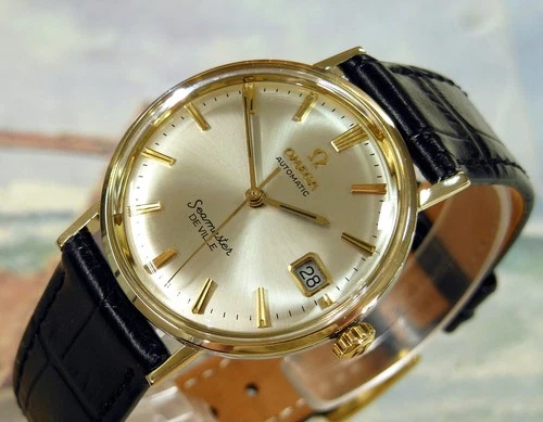 1969 Vintage OMEGA Seamaster Automatic DE VILLE, 14K Bezel and Lugs, Serviced