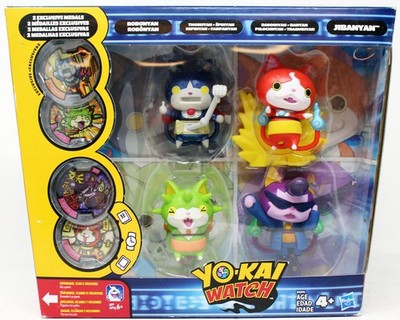 Yo-Kai Watch - 4-Pack - Robonyan, Thornyan, Baddinyan & Jibanyan - 4 Medaillen