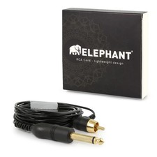 Elephant - Gewinkeltes Lightweight Cinch/RCA Kabel schwarz - F&uuml;r Tattoo Maschine