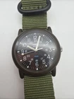 Vintage 90s Timex OD Green 34mm "MacGyver" Camper 24-Hour Quartz Field Watch