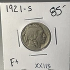 RARE DATE 1921 S BUFFALO NICKEL FINE+ CONDITION VERY RARE COIN   XX113