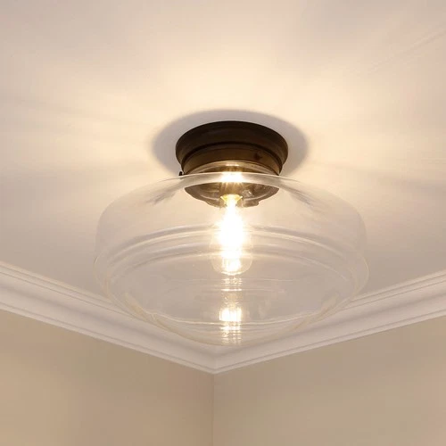 Golden Lighting 0508-LSF Ingalls 16"W Semi-Flush Ceiling Fixture - Matte Black / - Picture 11 of 11