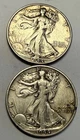 1944 - { D & S } - LOT OF TWO - LIBERTY WALKING HALF DOLLARS - 90% Silver