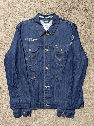 RARE Wrangler Diamond Cross Ranch Denim Jacket Limited Edition Western 124MJ XL video thumbnail