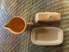 Fiesta Fiestaware MLC Orange Tangerine Butter Dish With Lid USA With Creamer Cup