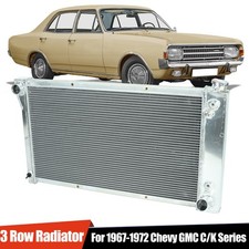 Fit 1967-1972 Chevy Gmc Ck Series Pickup Truck 3 Row Aluminum Cooling Radiator