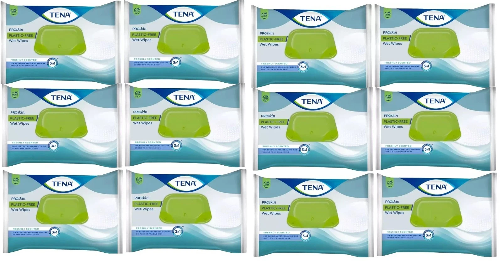 TENA Wipes ProSkin Plastic-Free Wet Wipes XL | 12 pieces | BULK | FREE DELIVERY