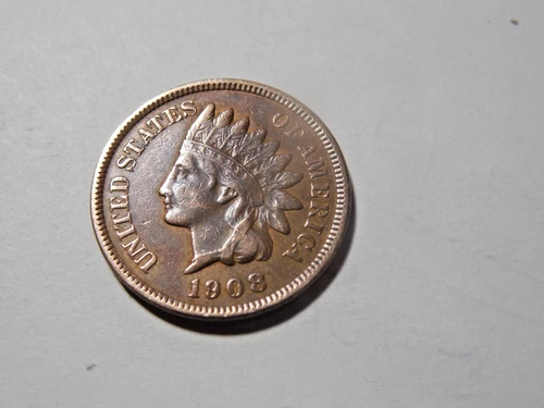 1908 Indian Head Penny in XF condition. Beautiful.  But you decide!!!!!