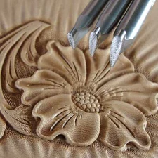 3-Piece Small Checkered Thumb Print Leather Stamp Set, Stainless Steel Tools