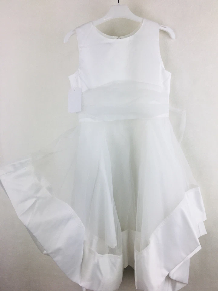Vestido de estatina persiguiendo luciérnagas niñas 2 piezas lazo grande blanco tul 5 capas con mini falda Foto 3 de 4