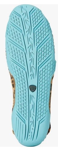 Zapatos de muelle Ariat Caldwell para mujer talla 11B tostados con estampado de leopardo suela turquesa nuevos en caja - Imagen 8 de 8