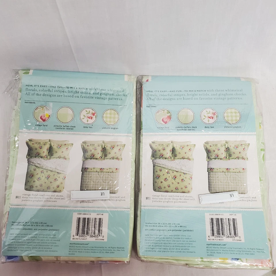 2 de colección Martha Stewart Everyday One talla estándar farsa vintage floral verde Foto 4 de 4