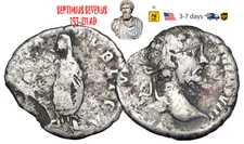 Ancient Roman Empire Coin Silver Denarius Septimius Severus 193 - 211 AD #32422