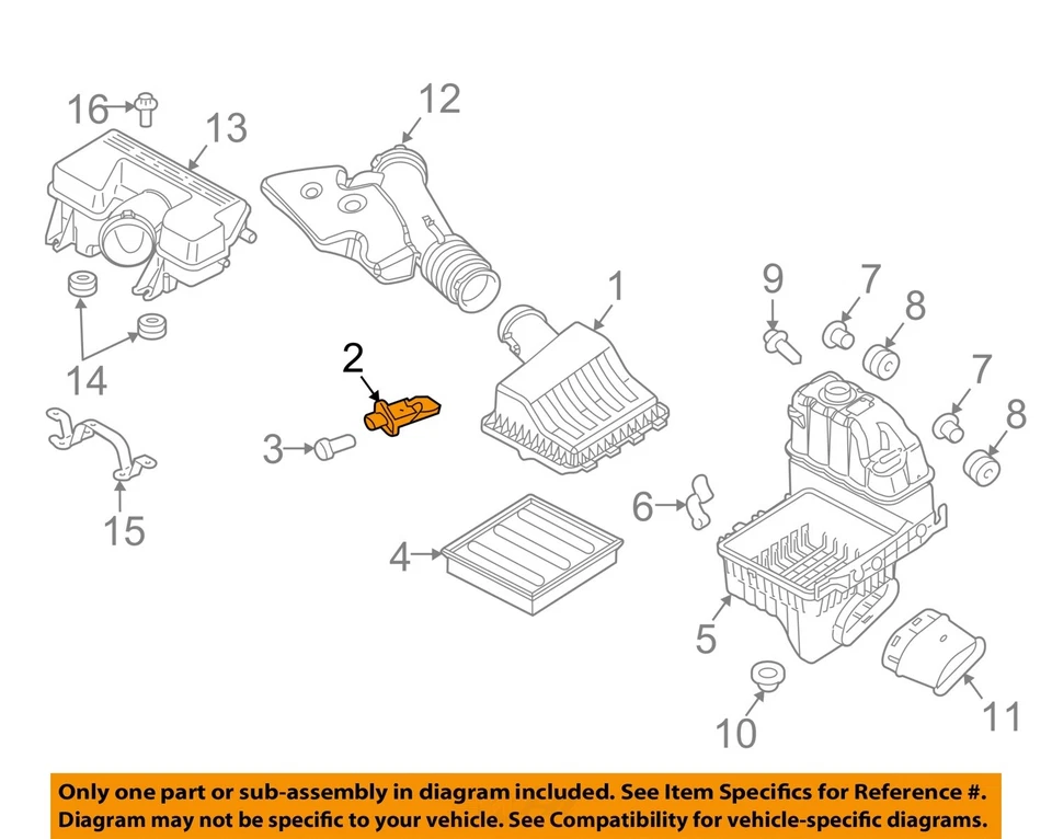 Used Fuel Injection Air Flow Meter fits: 2014 Ford F150 PICKUP 6.2 Grade A - Image 3 of 4