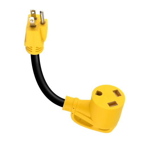 15 Amp to 30 Amp RV Adapter Cord 12 Inch, 5-15P to TT-30R Dogbone Electrical - Picture 3 of 7