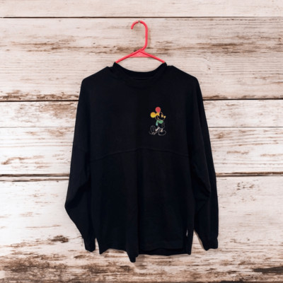 DisneyLand Paris d Black and Neon Graphic Long Sleeve Spirit Jersey Size S