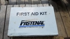 Vintage Wall Mount Advertising Fastenal First Aid Kit Metal Box