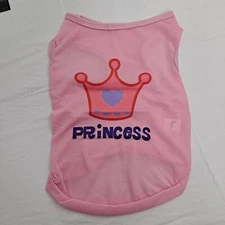 Princess Dog T-shirt Pink Crown Size Large