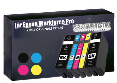 5 Druckerpatronen ProSerie kompatibel  für Epson Workforce Pro WF-4725DWF